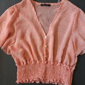 Papermoon Flowy Peach Crop Top. Juniors Small.